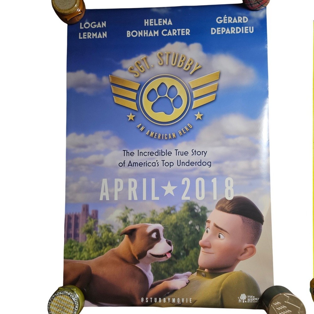 Sgt. Stubby: An American Hero 2018 Promo Movie Poster 27x40 Logan Lerman